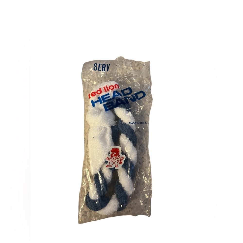 Vintage Red Lion Headband Tennis Blue White New NOS